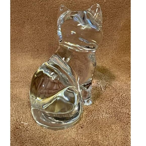 Vintage Cut 24% Lead Crystal Kitten Paperweight - Picture 4 of 6